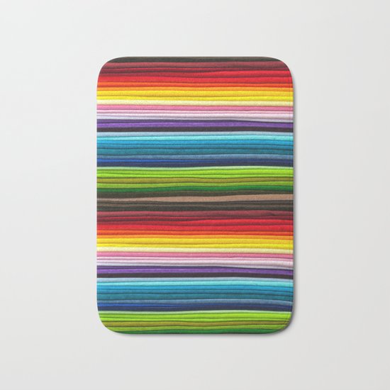 Indian Summer Colors Stripe Bath Mat