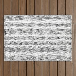 Knitting texture wool sweater Gray Outdoor Rug