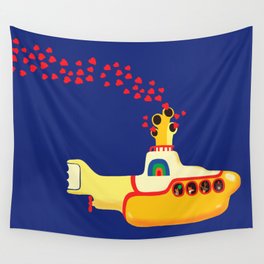 Yellow Submarine Bubbling Love Wall Tapestry