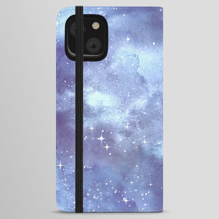 Navy Blue Galaxy Painting iPhone Wallet Case