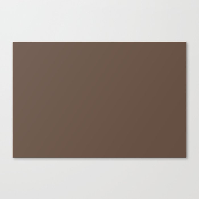 Dark Brown Solid Color Pairs Pantone Cocoa Brown 18-1222 TCX Shades of Brown Hues Canvas Print