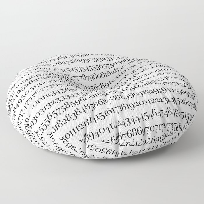 All The Numbers - White Floor Pillow