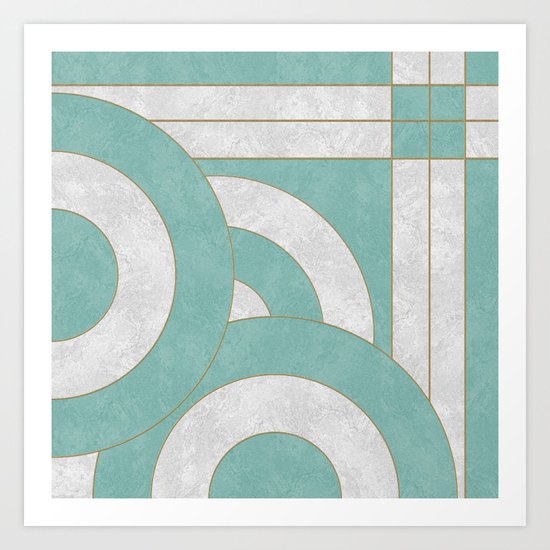 Geometric Marble 04 Art Print