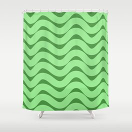 Squiggles - Green Shower Curtain