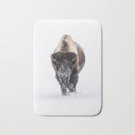 Yellowstone National Park: Lone Bull Bison Badematte | Bison, Winter, Bovine, Snowy, Nps, White, Animal, Horns, Snow, Buffalo 