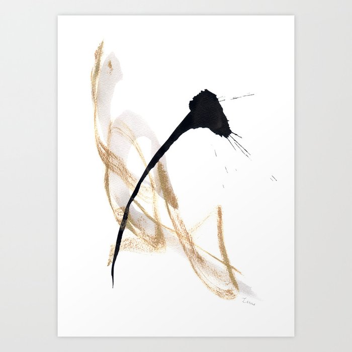 Live Your Color No 10 Black Gold Modern Minimal Black And White