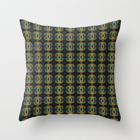 Peacock Bead Abstract Throw Pillow