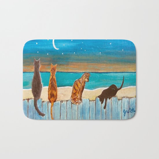 Cats on a Fence Bath Mat