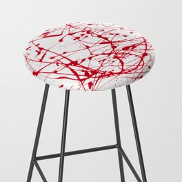 Red Blood Abstract Painting Sketch Bar Stool