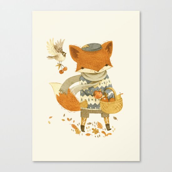 Fritz the Fruit-Foraging Fox Canvas Print