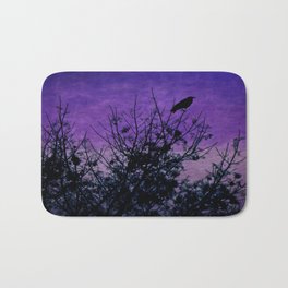 Raven Sentinel Bath Mat | Digitalmanipulation, Trees, Purple, Bird, Silhouette, Dflouton, Photograph, Goth, Digital, Awesomepalette 