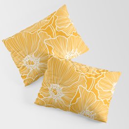 Saffron Yellow Poppies Pillow Sham