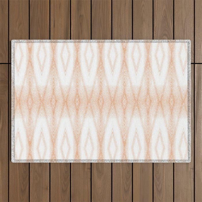 Nappy Faux Velvet Shimmering Diamonds in Peach Outdoor Rug