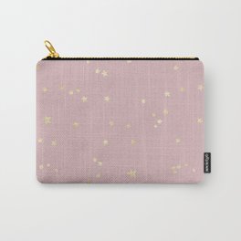 Pretty Pink & Gold Stars Carry-All Pouch