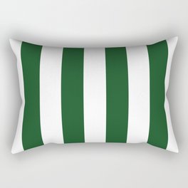 Jumbo Forest Green and White Rustic Vertical Cabana Stripes Rectangular Pillow
