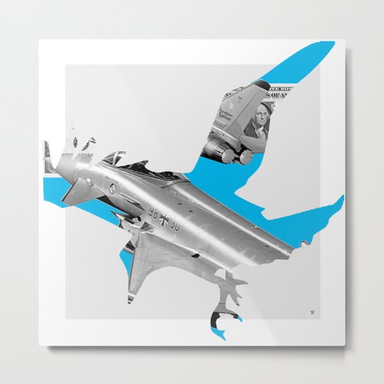 Blue Bomber Bird · StahlHart Metal Print