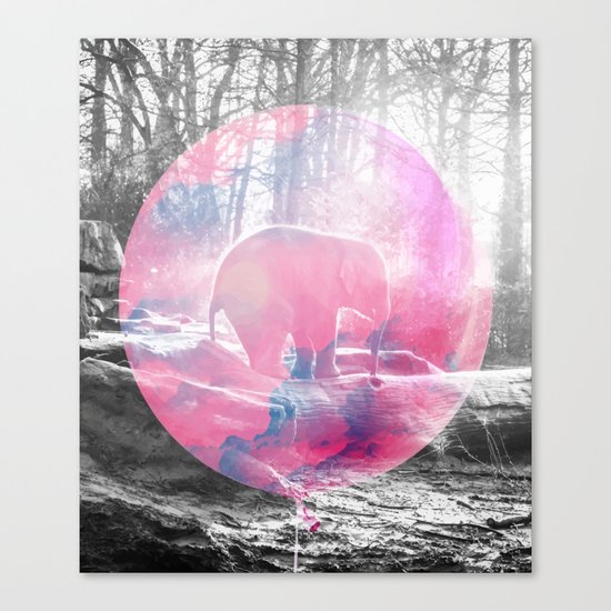 Baby Elephant in a Balloon #society6 #buyart #decor Canvas Print