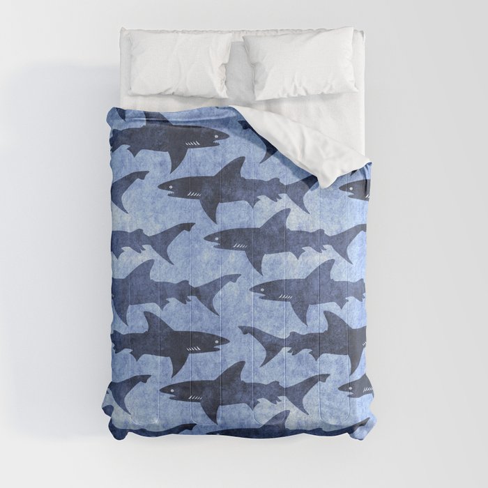 Blue Ocean Shark Comforter