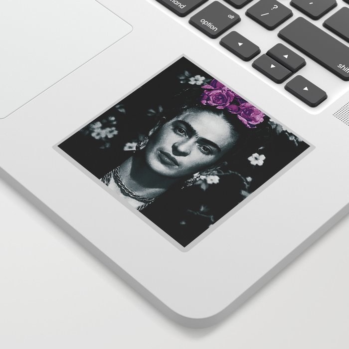 Frida Inspirational Purple Flower Sticker