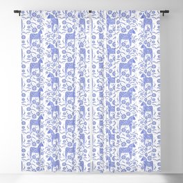 Swedish Dala Horse Blue Blackout Curtain