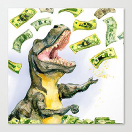 A Rich T-Rex Canvas Print