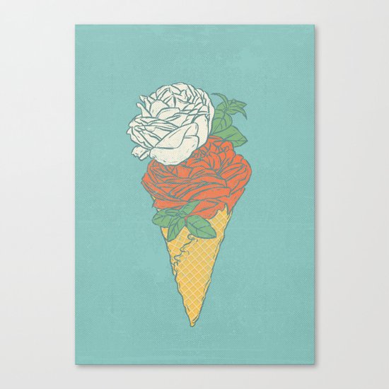 Rose ice cream Canvas Print