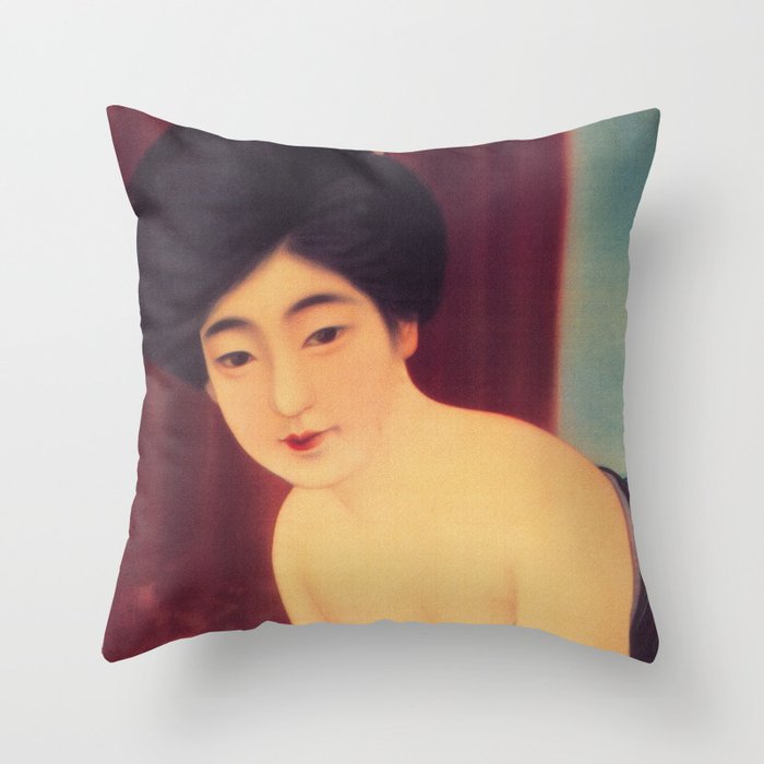 Vintage Japanese Soap Advertisement Throw Pillow