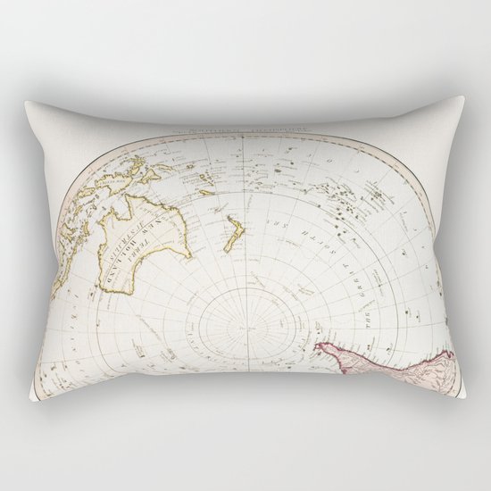 Southern Hemisphere - reproduction of William Faden's 1790 engraving Rectangular Pillow