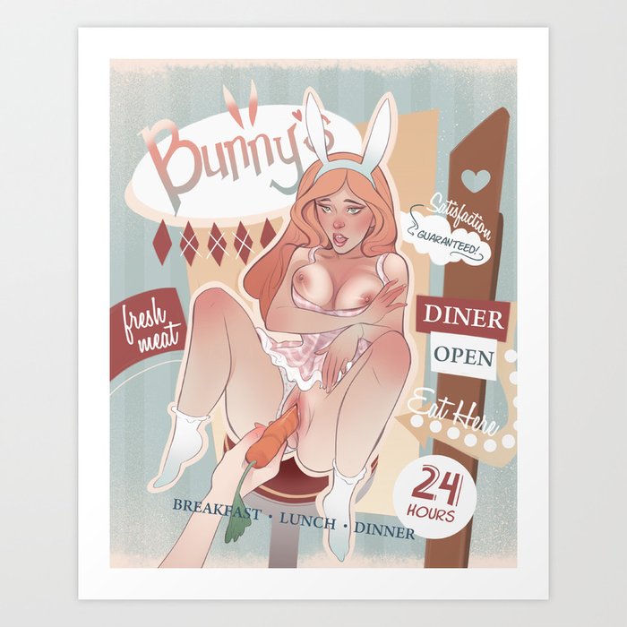 Bunny's Diner Art Print