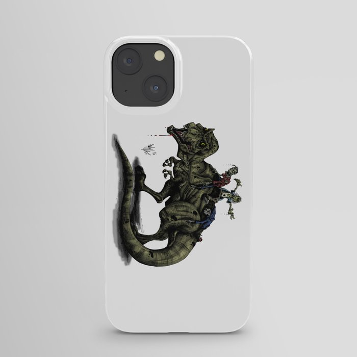 Zombies Riding a Trex iPhone Case