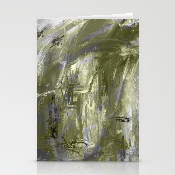 It Is So Wavey Grey And Olive Green Acrylic Abstract Art