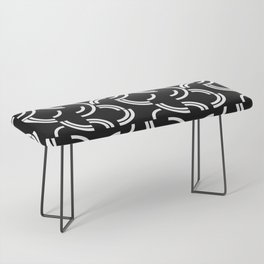 White curves on black background Bench