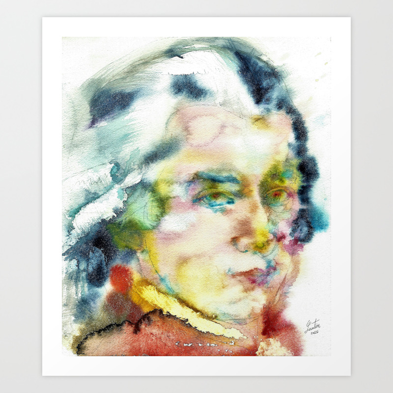 Wolfgang Amadeus Mozart Watercolor Portrait Art Print By Lautir Society6