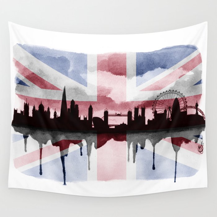 Great British Flag London Skyline 2 Wall Tapestry