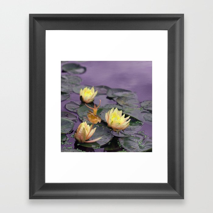 tinker bell & tiger lilies Framed Art Print