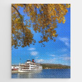 Cruising Through Autumn in the Adirondack Mountains on Lake George New York Jigsaw Puzzle