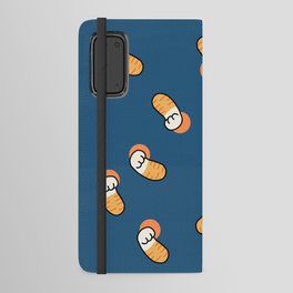 Orange Cat Paw with Blue Background Android Wallet Case