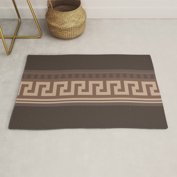 Greek key border Rug by Anastasia Society6