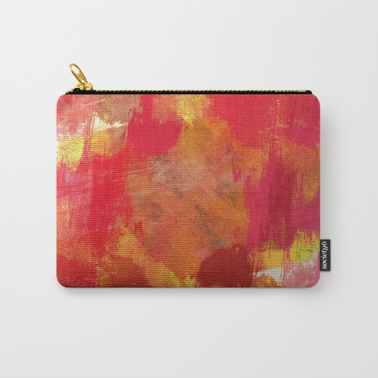 Fight Fire With Fire - Textured Metallic Abstract in red, white, black, orange and yellow Carry-All Pouch
