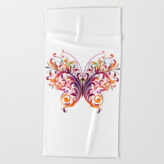Multicolor Butterfly Beach Towel