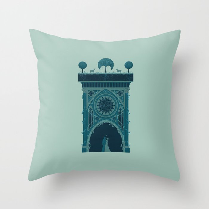 Union of Hades and Persephone - Blue Throw Pillow