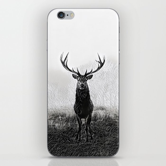 Horns Solo - Realistic Deer Drawing iPhone Skin
