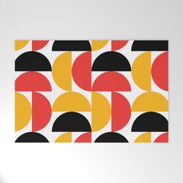 Colorful Semicirles Geometric Pattern Welcome Mat