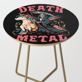 Death Metal - Cute Evil Skull Unicorn Gift Side Table