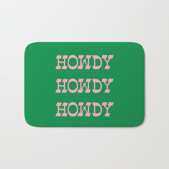 Howdy Howdy!  Pink and Green Bath Mat
