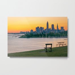 Cleveland Ohio City Skyline Lake Erie Sunrise Photography Print Metal Print | Pride, Cleveland, Lakeerie, Skyline, Home, Travel, Edgewater, Sunrise, Ohio, Photo 