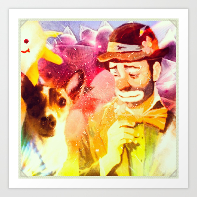 Sad Clown Happy Dog Art Print By Jennder Society6