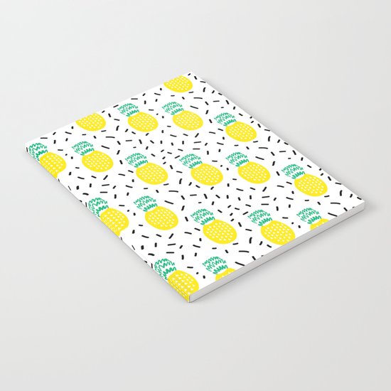 Pineapple fun modern minimal scandi design fresh fruit tropical island summer beach socal vegan Notebook