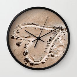 Heart in the sand Wall Clock
