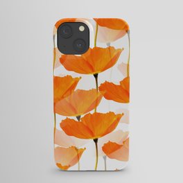 Orange Poppies On A White Background #decor #society6 #buyart iPhone Case